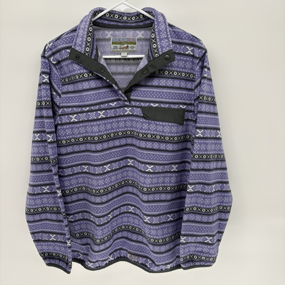 Vintage Jachs Cabin Fleece Nordic‎ Lavender Quarter Snap T Pullover Women L
